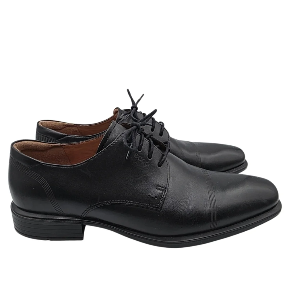 ECCO Mens Cairo Oxford Black Shoes Size 11 Or 11.5 (45) Lace Up Comfort Business